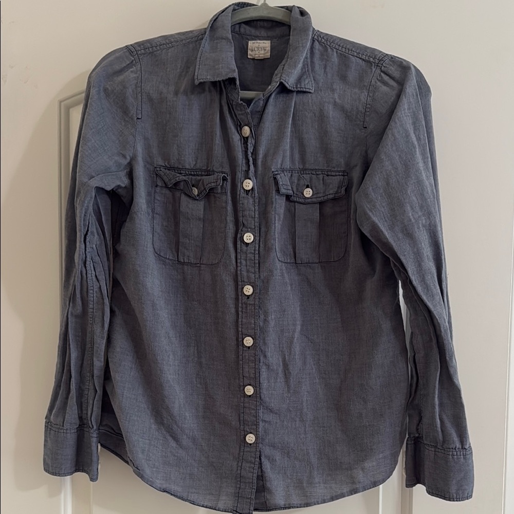 J. Crew blue grey /denim colored Button Down Shirt